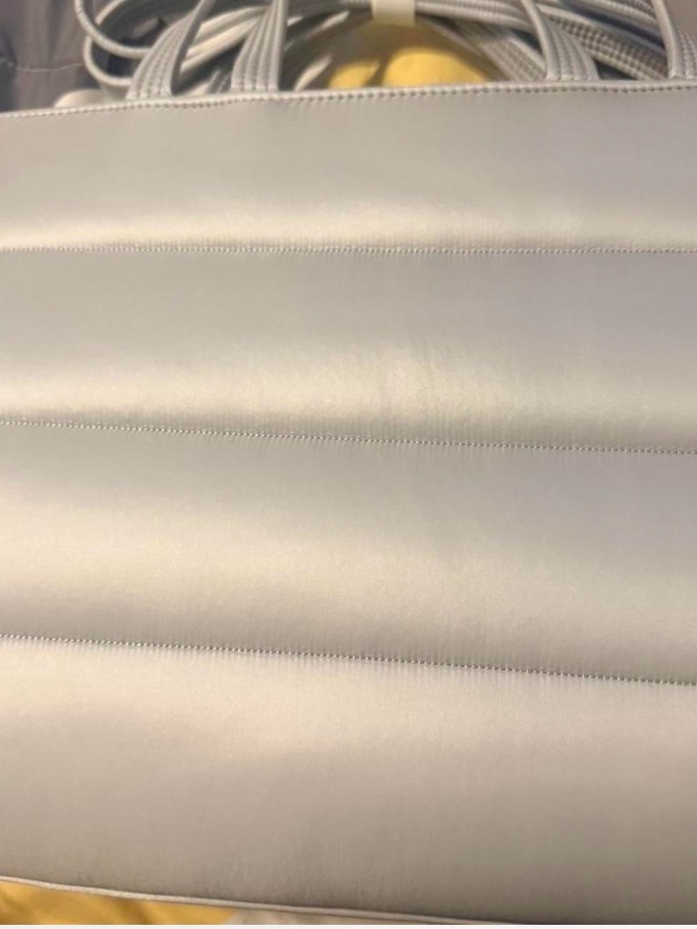 Telfar Quilted Pad in Light Gray Satin Finish